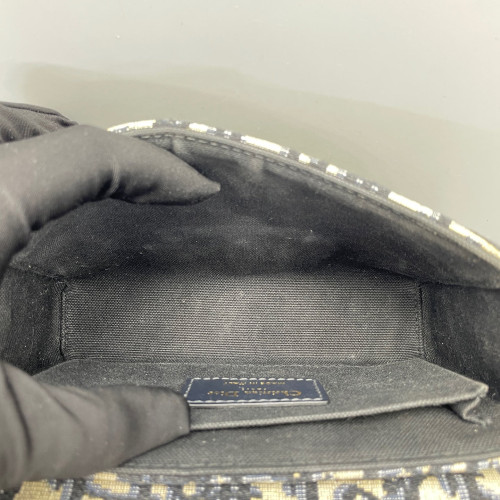 Dior 30 Montaigne Mini Box Bag Oblique Blue Light Tan