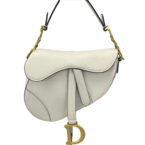 Dior Small Saddle Bag Grained Calfskin White Dior Small Saddle Bag Grained Calfskin White