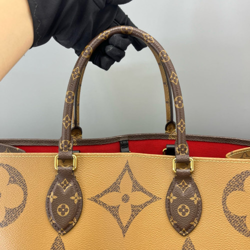 Louis Vuitton Onthego GM Monogram Reverse Monogram Giant Dark Brown Light Brown