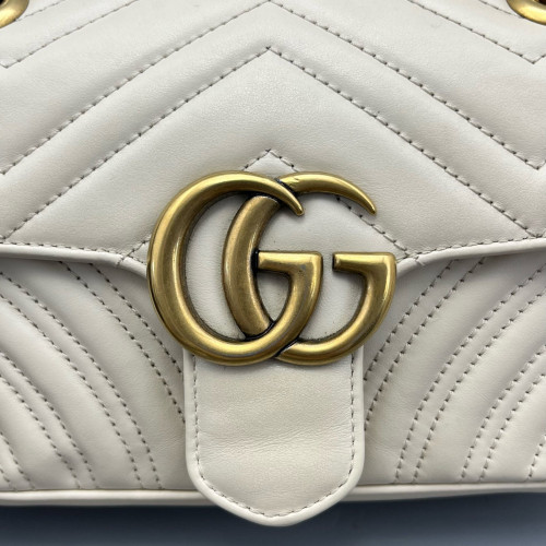 Gucci Mini GG Marmont Calfskin White
