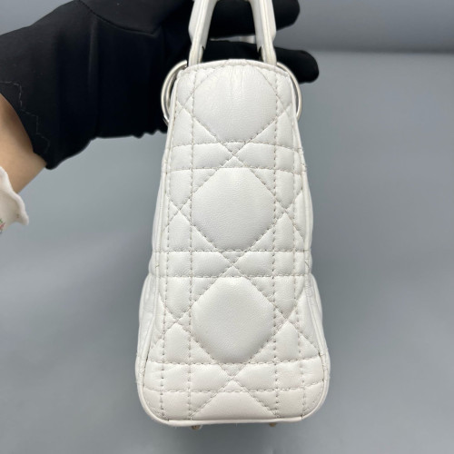 Dior Cannage Mini Lady Dior Lambskin White Dior Cannage Mini Lady Dior Lambskin White