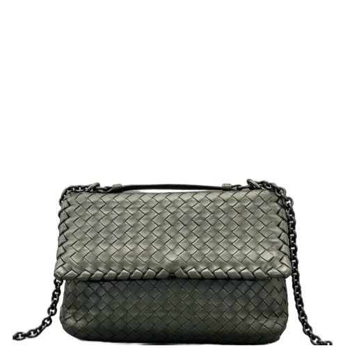 Bottega Veneta Medium Olimpia Shoulder Bag Calfskin Intrecciato Marmo