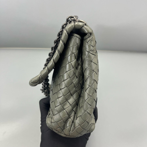 Bottega Veneta Medium Olimpia Shoulder Bag Calfskin Intrecciato Marmo