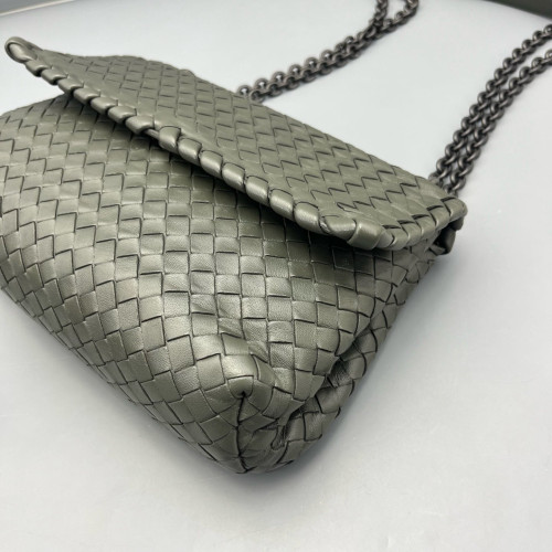 Bottega Veneta Medium Olimpia Shoulder Bag Calfskin Intrecciato Marmo