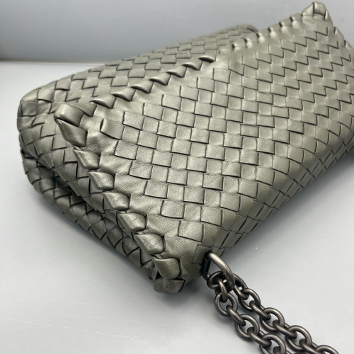Bottega Veneta Medium Olimpia Shoulder Bag Calfskin Intrecciato Marmo