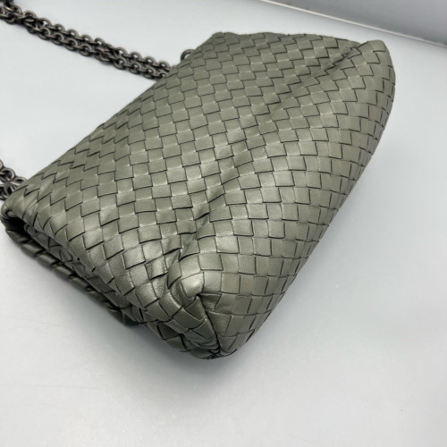 Bottega Veneta Medium Olimpia Shoulder Bag Calfskin Intrecciato Marmo