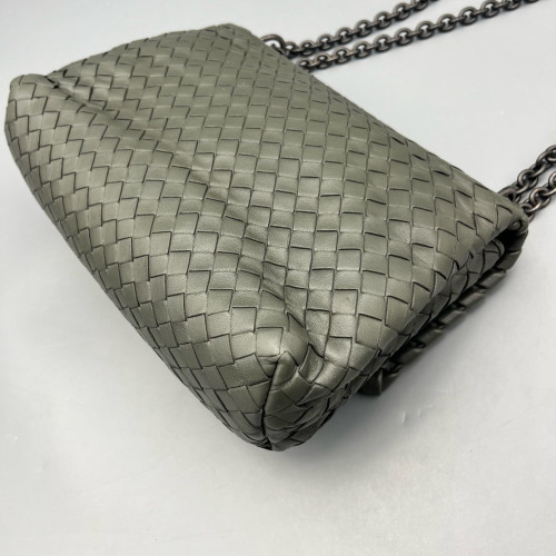 Bottega Veneta Medium Olimpia Shoulder Bag Calfskin Intrecciato Marmo