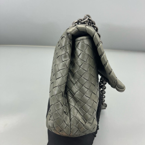 Bottega Veneta Medium Olimpia Shoulder Bag Calfskin Intrecciato Marmo