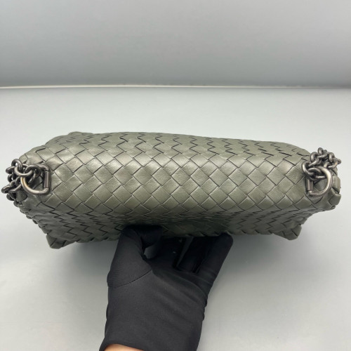 Bottega Veneta Medium Olimpia Shoulder Bag Calfskin Intrecciato Marmo