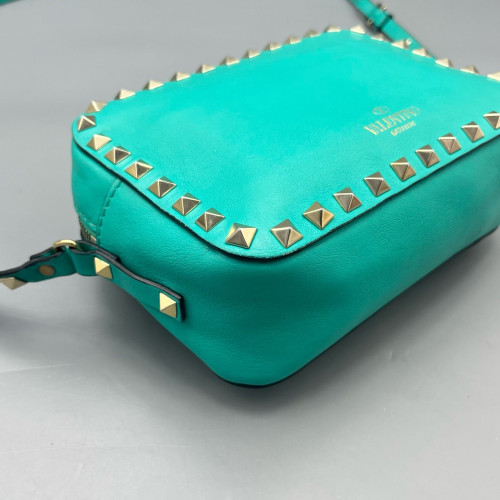 Valentino Rockstud Camera Case Calfskin Green
