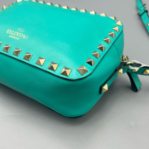 Valentino Rockstud Camera Case Calfskin Green
