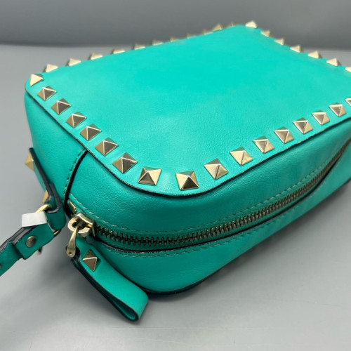 Valentino Rockstud Camera Case Calfskin Green