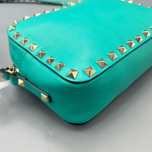 Valentino Rockstud Camera Case Calfskin Green