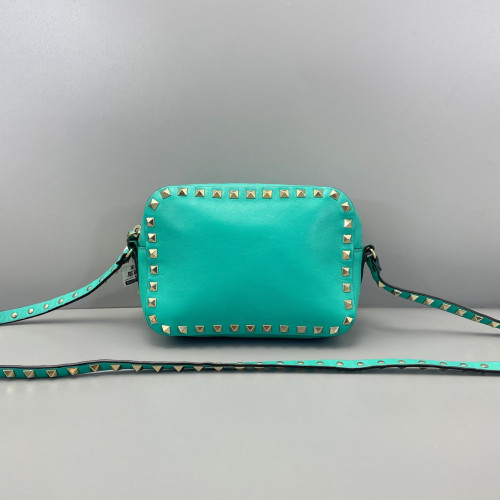 Valentino Rockstud Camera Case Calfskin Green