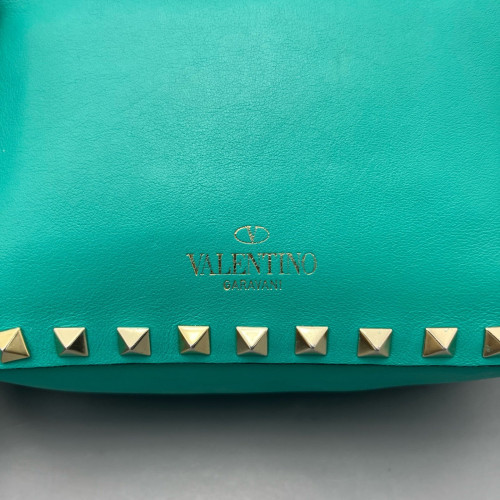 Valentino Rockstud Camera Case Calfskin Green
