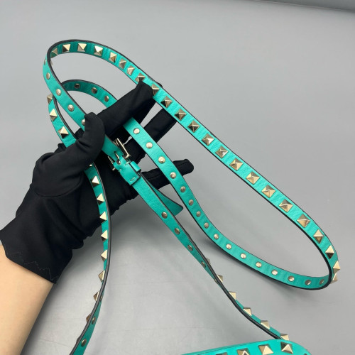 Valentino Rockstud Camera Case Calfskin Green