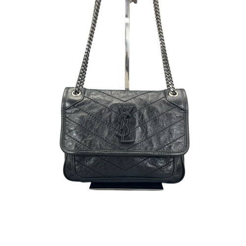 Yves Saint Laurent Mini Niki Chain Pull Up Leather Black Yves Saint Laurent Mini Niki Chain Pull Up Leather Black