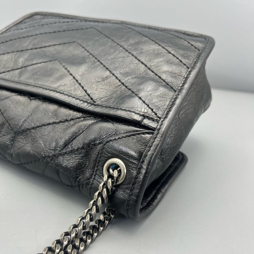 Yves Saint Laurent Mini Niki Chain Pull Up Leather Black Yves Saint Laurent Mini Niki Chain Pull Up Leather Black