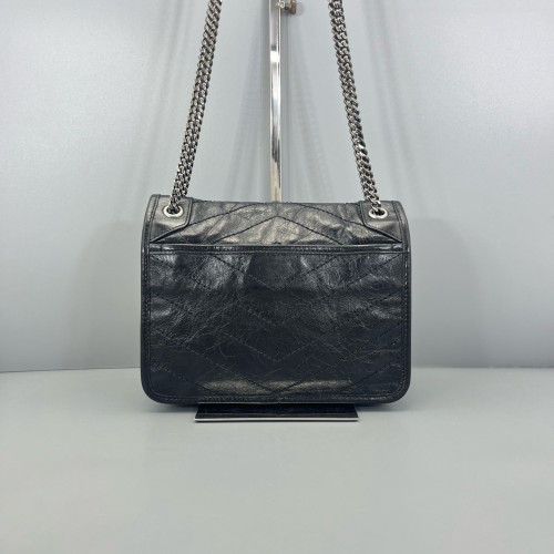 Yves Saint Laurent Mini Niki Chain Pull Up Leather Black Yves Saint Laurent Mini Niki Chain Pull Up Leather Black