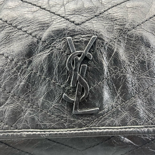 Yves Saint Laurent Mini Niki Chain Pull Up Leather Black Yves Saint Laurent Mini Niki Chain Pull Up Leather Black