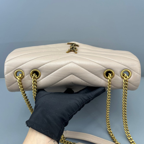 Yves Saint Laurent Medium Loulou Chain Calfskin Pink