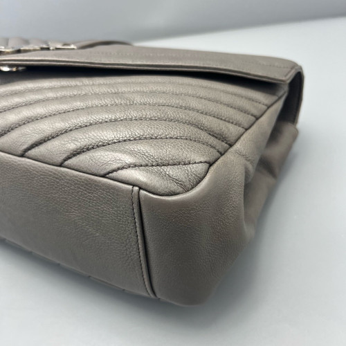 Yves Saint Laurent Large College Calfskin Grey