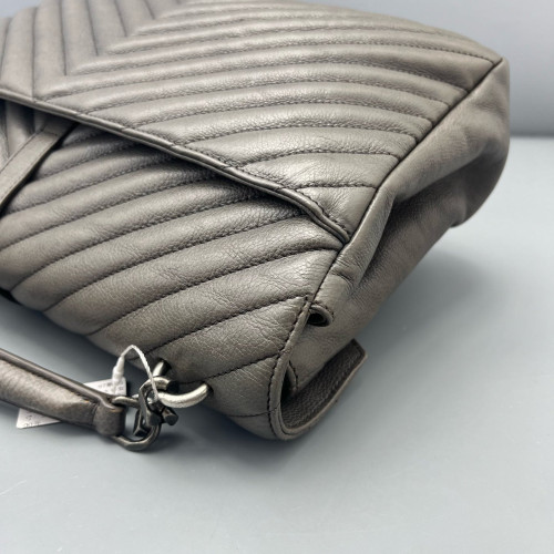 Yves Saint Laurent Large College Calfskin Grey