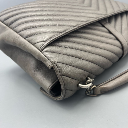 Yves Saint Laurent Large College Calfskin Grey