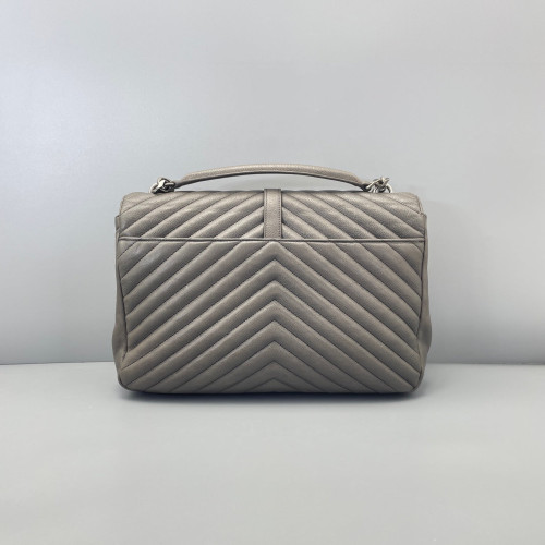 Yves Saint Laurent Large College Calfskin Grey