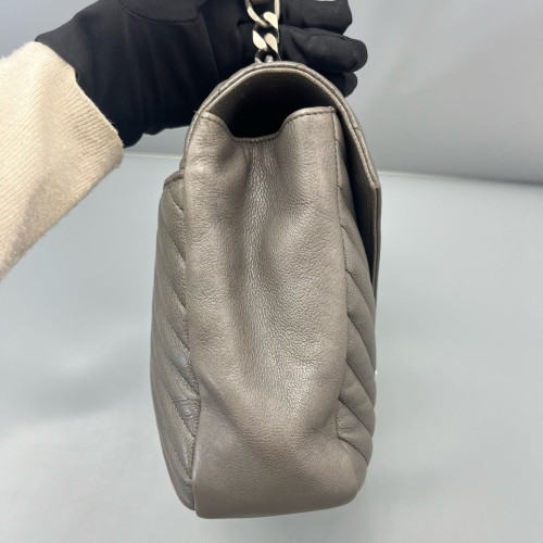 Yves Saint Laurent Large College Calfskin Grey