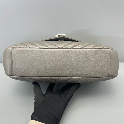 Yves Saint Laurent Large College Calfskin Grey