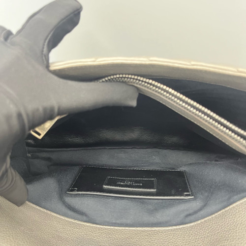 Yves Saint Laurent Large College Calfskin Grey