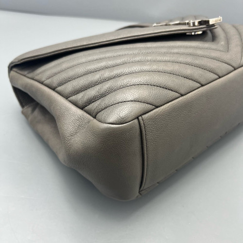 Yves Saint Laurent Large College Calfskin Grey