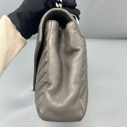 Yves Saint Laurent Large College Calfskin Grey