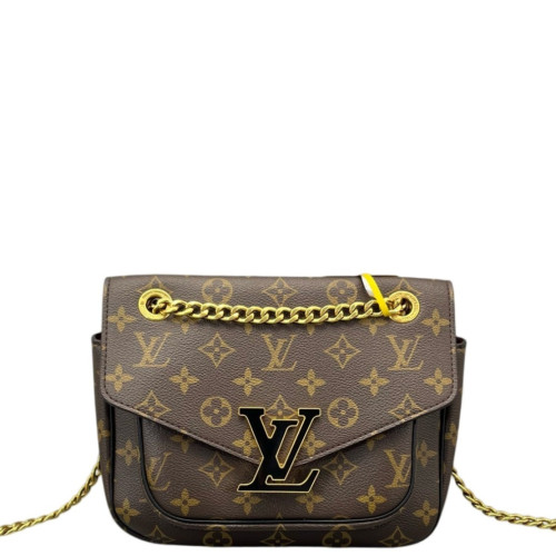 Louis Vuitton Passy Chain Shoulder Bag Monogram Brown