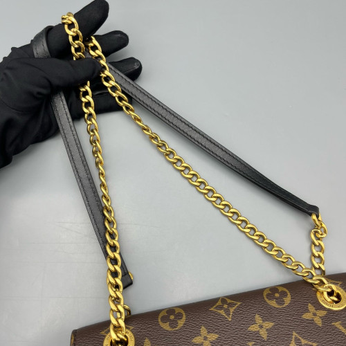 Louis Vuitton Passy Chain Shoulder Bag Monogram Brown