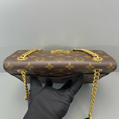 Louis Vuitton Passy Chain Shoulder Bag Monogram Brown