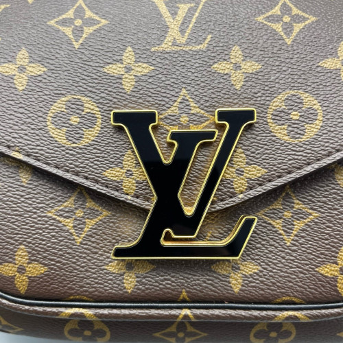 Louis Vuitton Passy Chain Shoulder Bag Monogram Brown