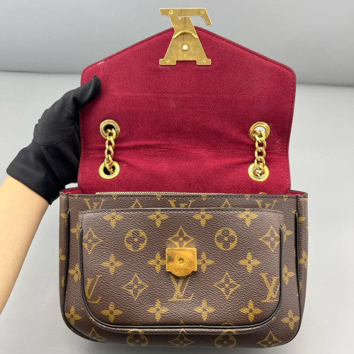 Louis Vuitton Passy Chain Shoulder Bag Monogram Brown