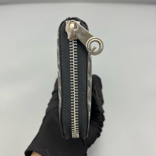 Goyard Continental Wallet Goyardine Brown Black White