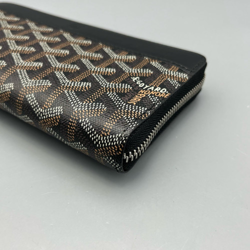 Goyard Continental Wallet Goyardine Brown Black White