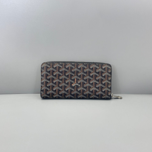 Goyard Continental Wallet Goyardine Brown Black White