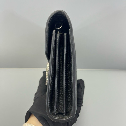 Gucci Mini Dionysus Chain Wallet Calfskin Black