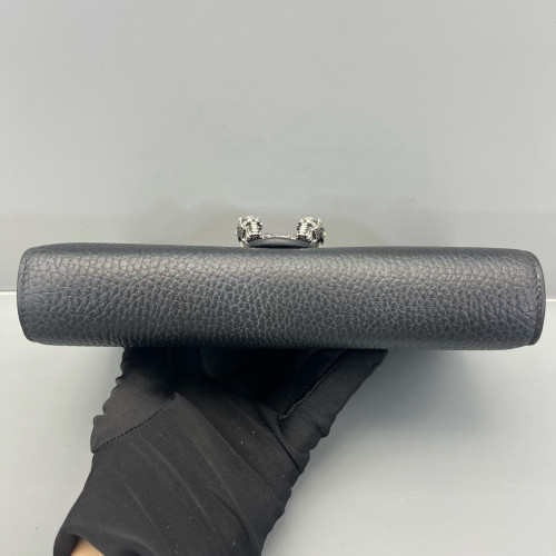 Gucci Mini Dionysus Chain Wallet Calfskin Black