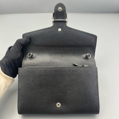 Gucci Mini Dionysus Chain Wallet Calfskin Black