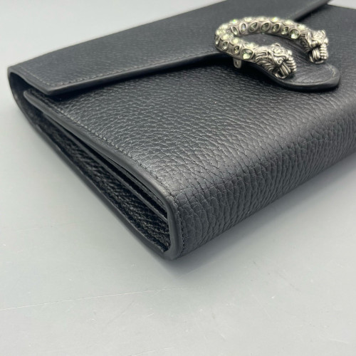 Gucci Mini Dionysus Chain Wallet Calfskin Black