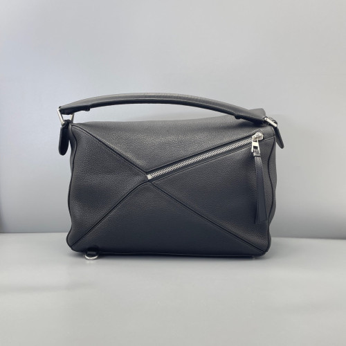 Loewe Large Puzzle Grained Calfskin Black