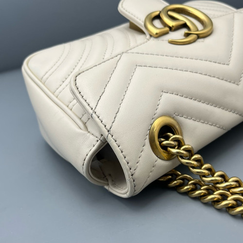 Gucci Mini GG Marmont Lambskin White Gucci Mini GG Marmont Lambskin White