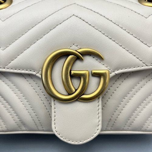 Gucci Mini GG Marmont Lambskin White Gucci Mini GG Marmont Lambskin White