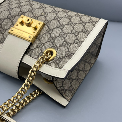 Gucci Small Padlock Tote GG Monogram White Brown